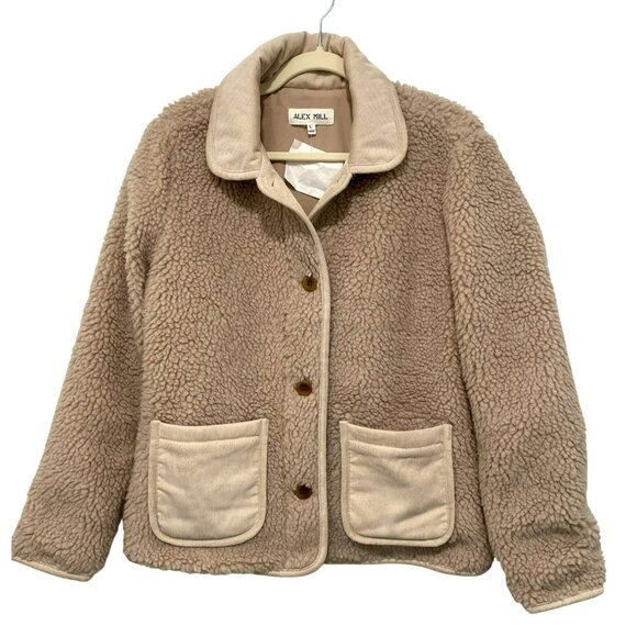 Alex Mill Sherpa Fleece Work Teddy Barn Coat Size Large Jacket NEW - Picture 5 of 9